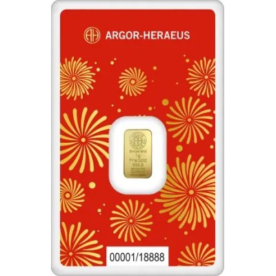Argor Heraeus - Käärme aasta (2025) - 1 g - kuldkangas.