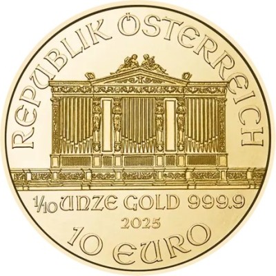 Wiener Philharmoniker (2025) - 1/10 Oz - kuldne investeerimismünt