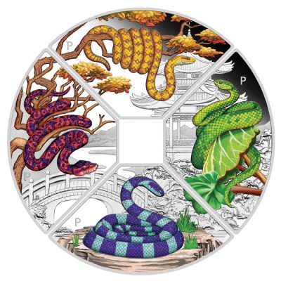 Lunar Snake Quadrant - 4 Oz - hõbedast kollektsioonimünt