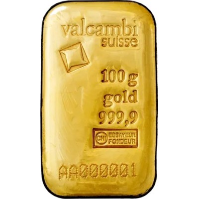 Valcambi 100g - investeerimiskuld (valatud/löödud)