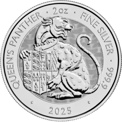 Tudor Beasts Queen Panther - 2 Oz - Hõbedast investeerimismünt