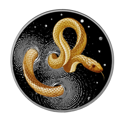 Herpeton Snake - 1 oz hõbedast Proof kollektsioonimünt