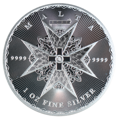 Malta rist (2025) - 1 Oz - investeerimishinnaga hõbemünt