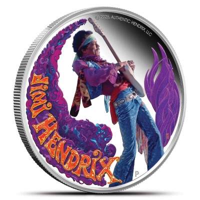 Jimi Hendrix - 1 oz hõbedast kollektsioonimünt