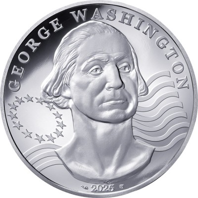 George Washington - 2 Oz - hõbedast kollektsioonimünt (tarne 15.5.2025)