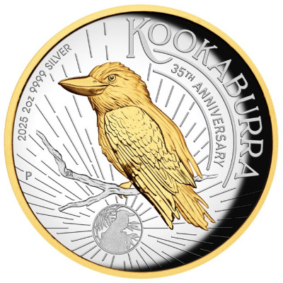 Kookaburra - 2 oz hõbedast proovihinnaga kollektsioonimünt