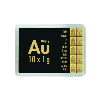 Kuld Combibarren Valcambi 10x1 g - investeerimiskuld valuplokkidena