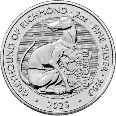 Tudor Beasts Greyhound of Richmond - 2 Oz - Hõbedast investeerimismünt