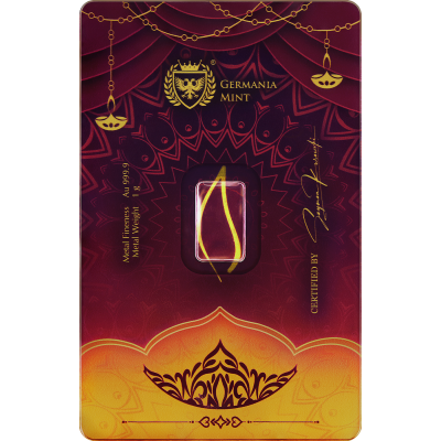 Germania Mint Diwali - 1g - kuldne investeerimisplokk (tarne 5.9.2025)
