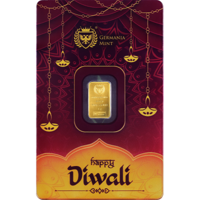 Germania Mint Diwali - 1g - kuldne investeerimisplokk (tarne 5.9.2025)
