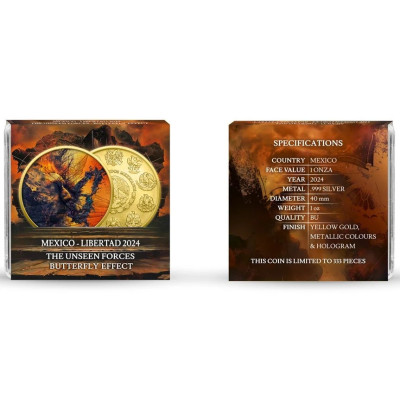 Mehhiko Libertad - Liblikate efekt (2024) - 1 oz - hõbedast meenemünt