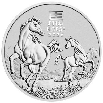 Lunar Horse (2026) - 1 Oz - investeerimishinnaga hõbemünt
