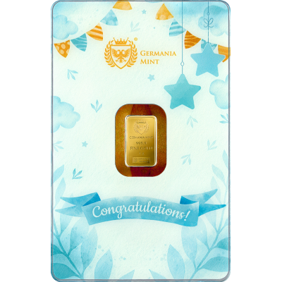 Germania Mint - Birth of a Child (Boy) - 1g - Golden Gift Bar