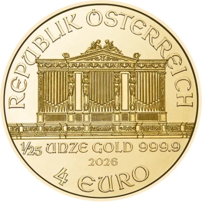 Wiener Philharmoniker (2026) - 1/25 Oz - kuldne investeerimismünt
