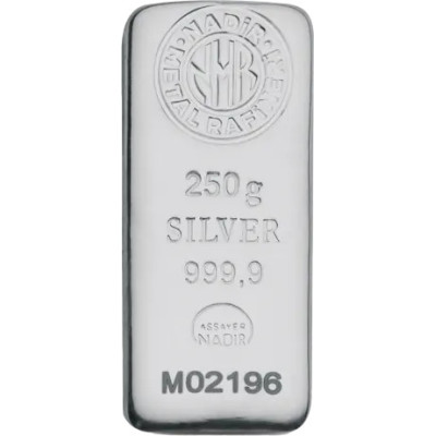 Nadir Metal Rafineri - 250 g - hõbedast investeerimisplokkide valuplokid