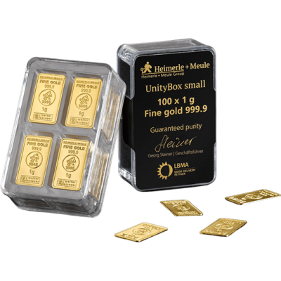 Heimerle + Meule Unity Bar 100 x 1 g - kuldne investeerimisplokk