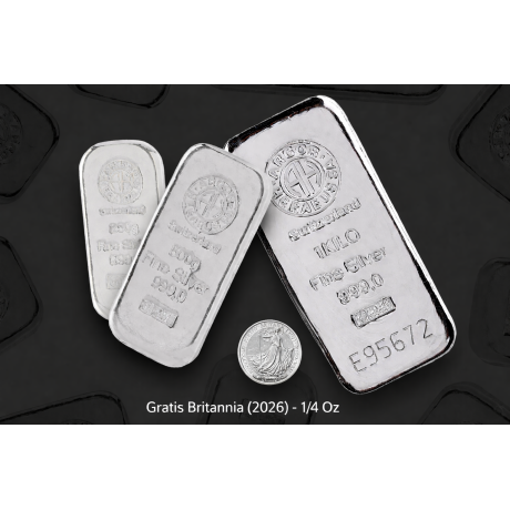 Silver set (1 kg + 500g + 250g Argor Heraeus) + free 1/4 Oz Britannia Silver Coin
