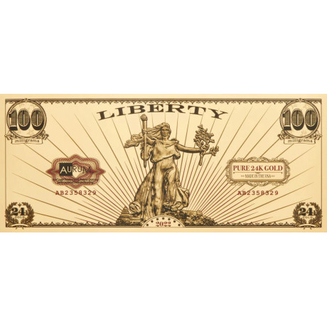 St. Gaudens' Liberty - 24k Gold Bill - Any Year