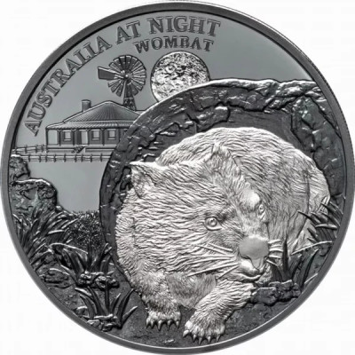 Wombat (2021) - 1 Oz - Silver Black Proof Collector's Coin